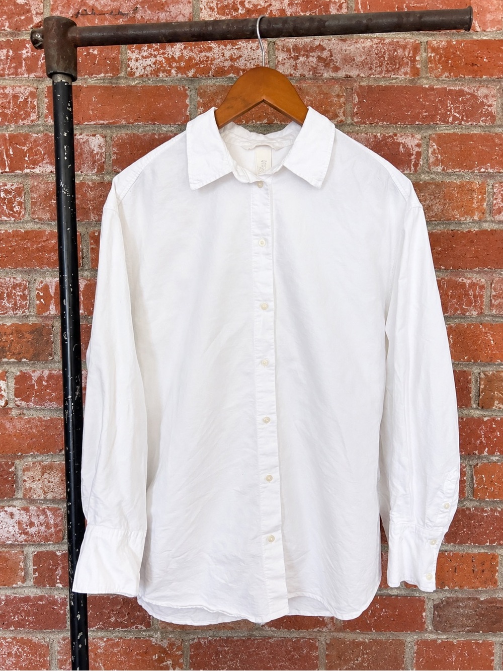 H&M Woman’s White 100% Cotton Classic Button Down Shirt